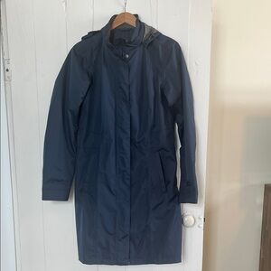 Eddie Bauer Navy Girl on the Go Hooded Trench Coat